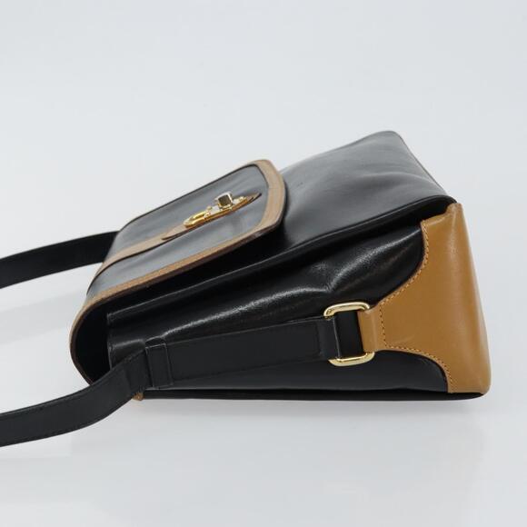 CELINE Shoulder Bag Leather Black Gold - Picture 5 of 13